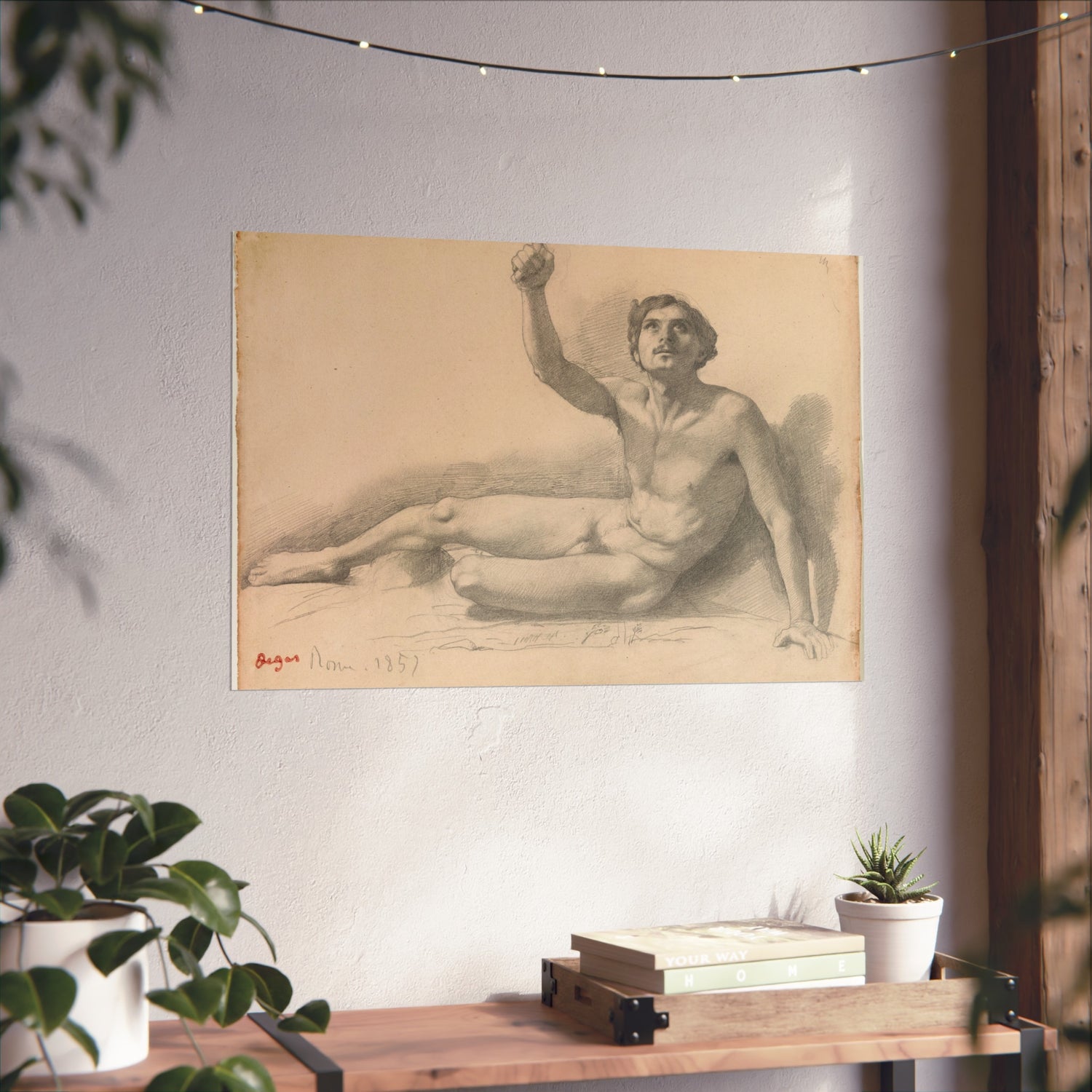 Study of a Male Nude - Hilaire Germain Edgar Degas Fine Art Poster
