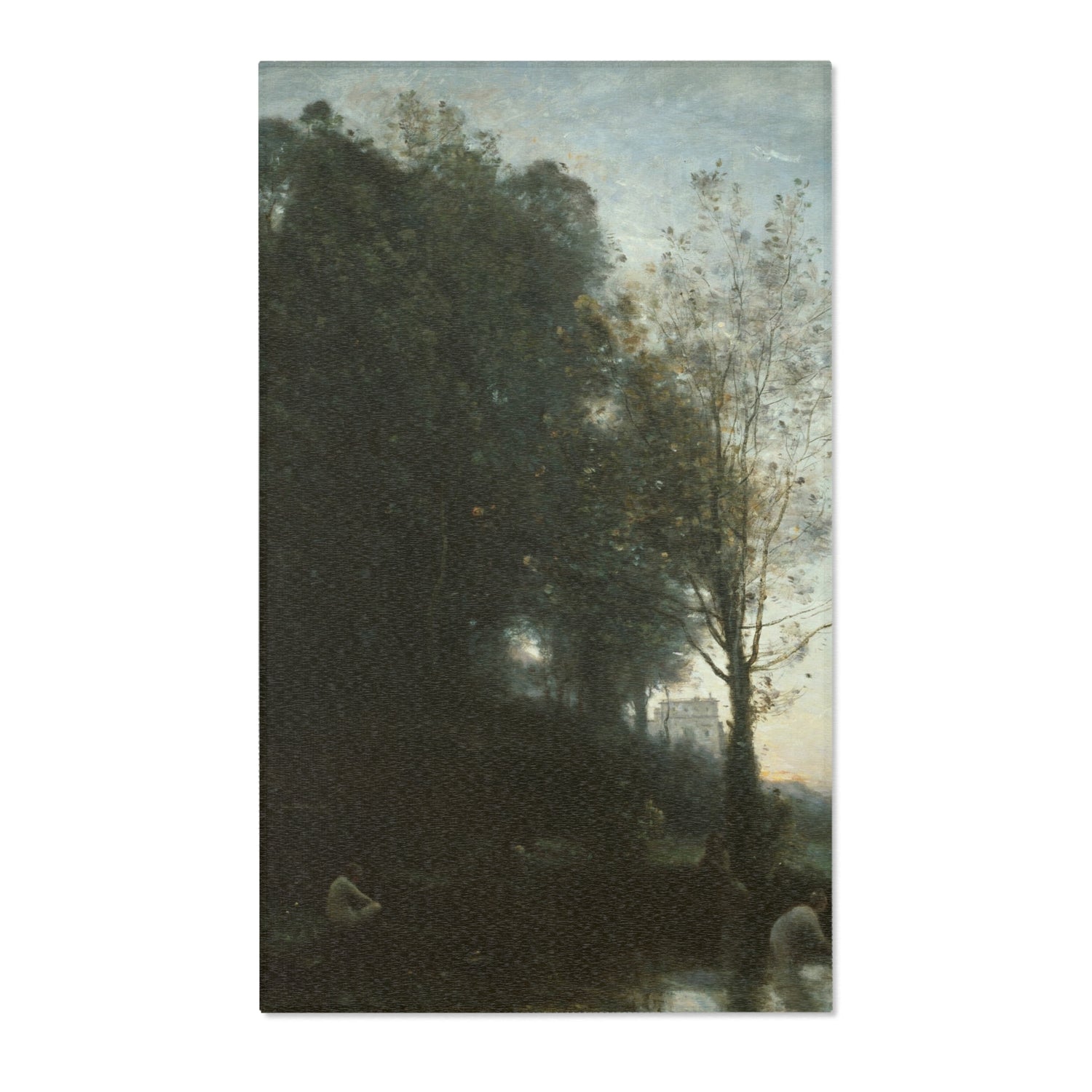 Bathing Nymphs and Child - Jean Baptiste Camille Corot Area Rug