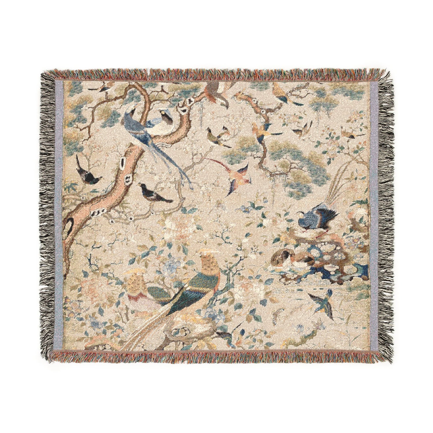 A Myriad of Birds Woven Throw Blanket