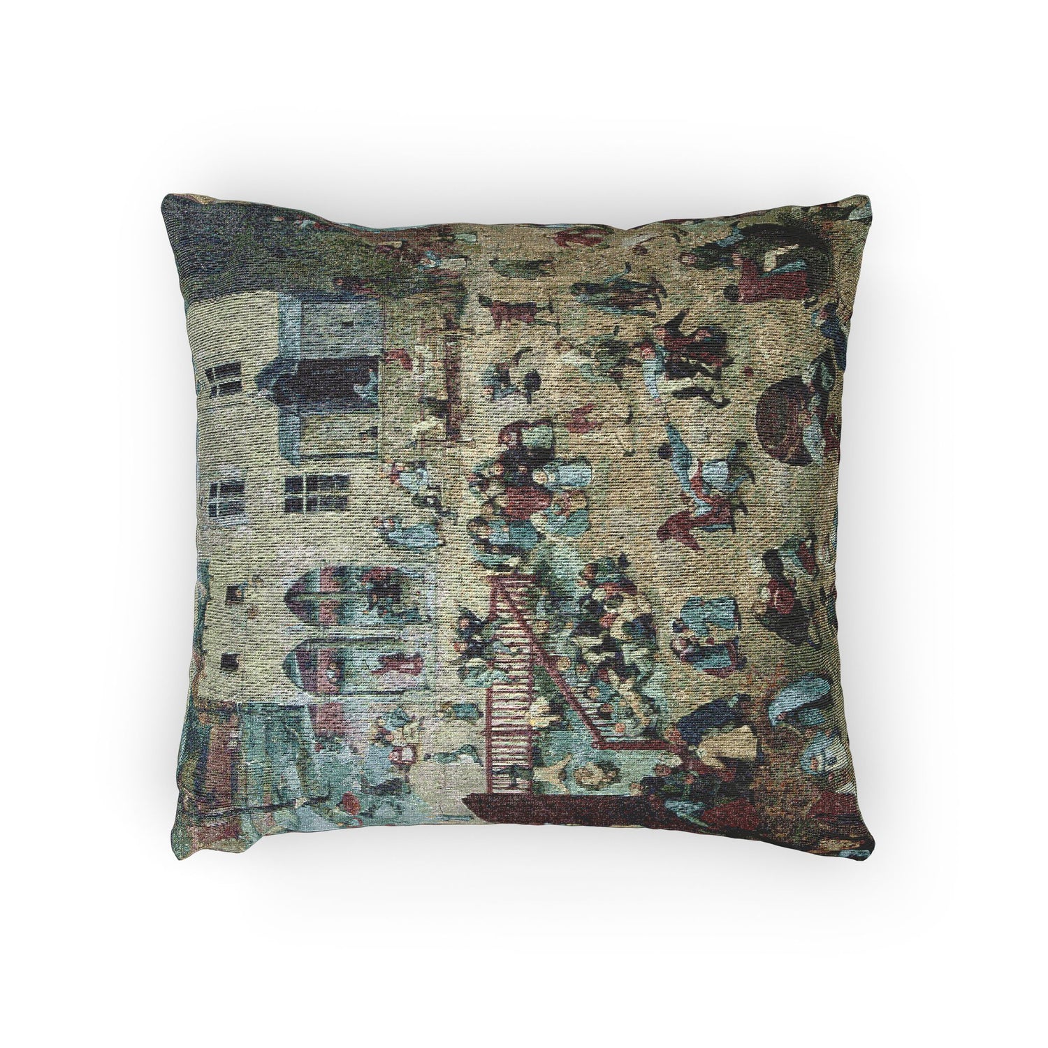-2022-02-07 Children's Games, Pieter Bruegel the Elder, West Street, Cromer, Norfolk | Woven Pillow