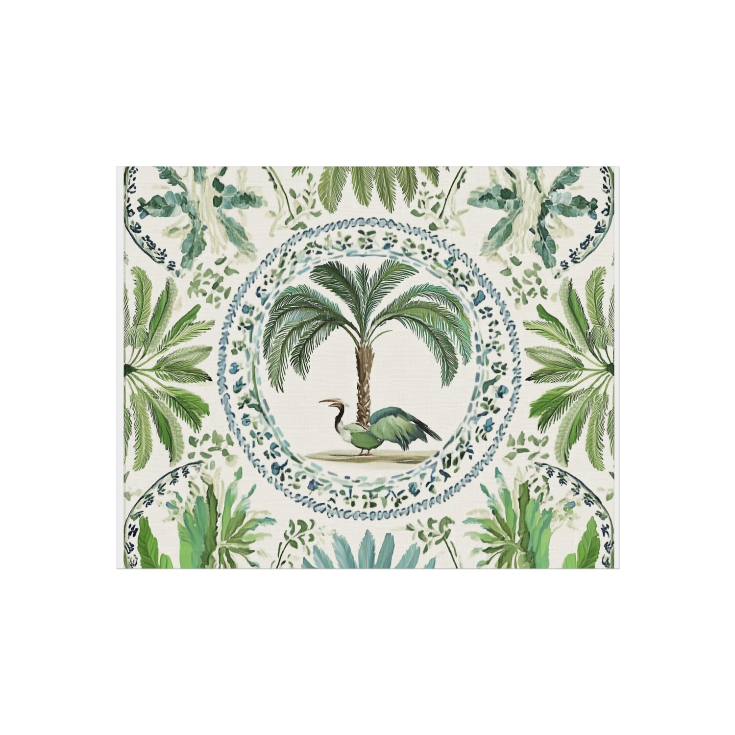 Tropical Heron & Palm Fine Art Poster