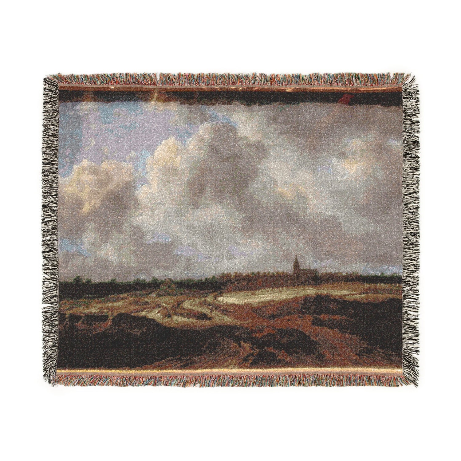 A Forest Village behind the Dunes - Jacob van Ruisdael Tapestry Blanket