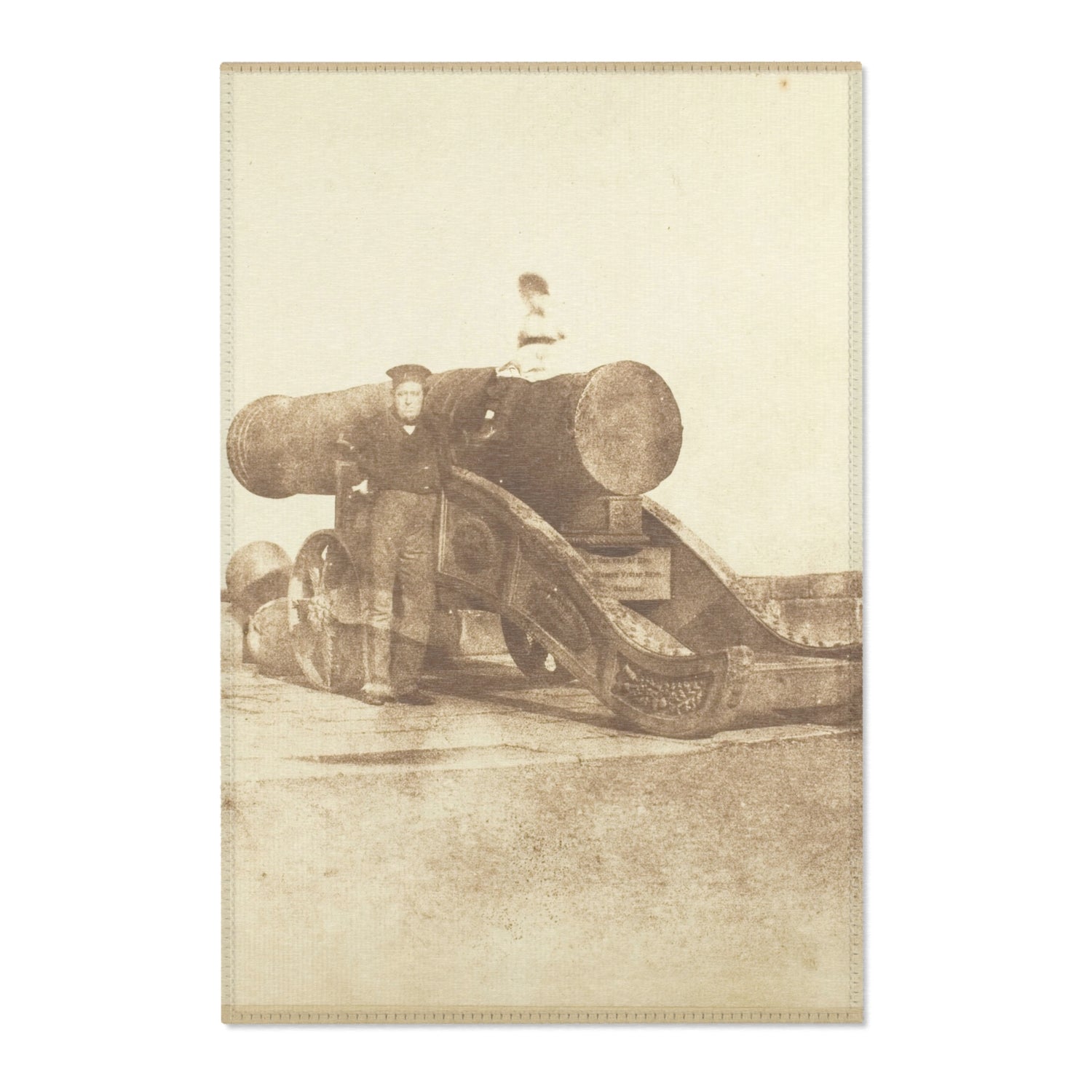 The Cannon 'Mons Meg' at Edinburgh Castle - David Octavius Hill Area Rug