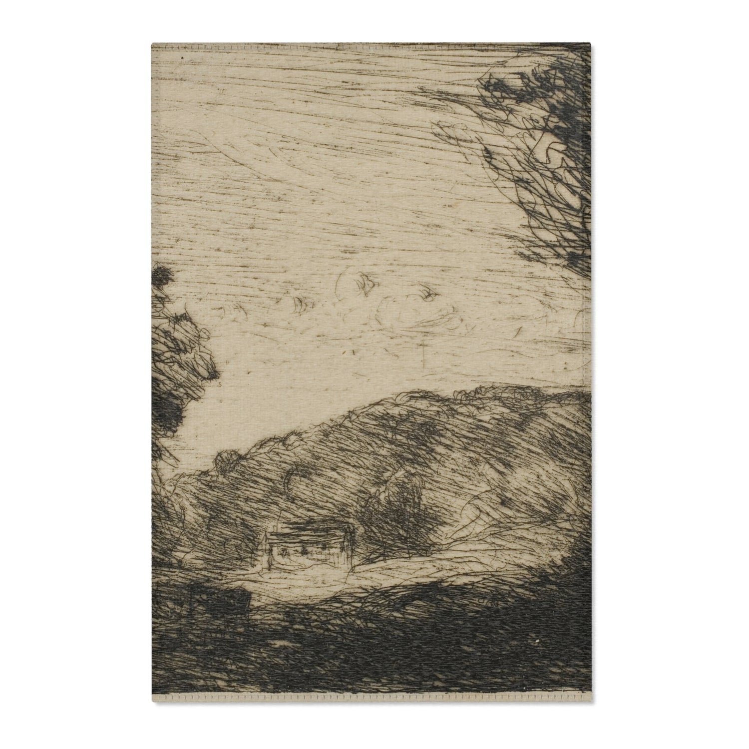 Wooded Countryside - Jean Baptiste Camille Corot Area Rug