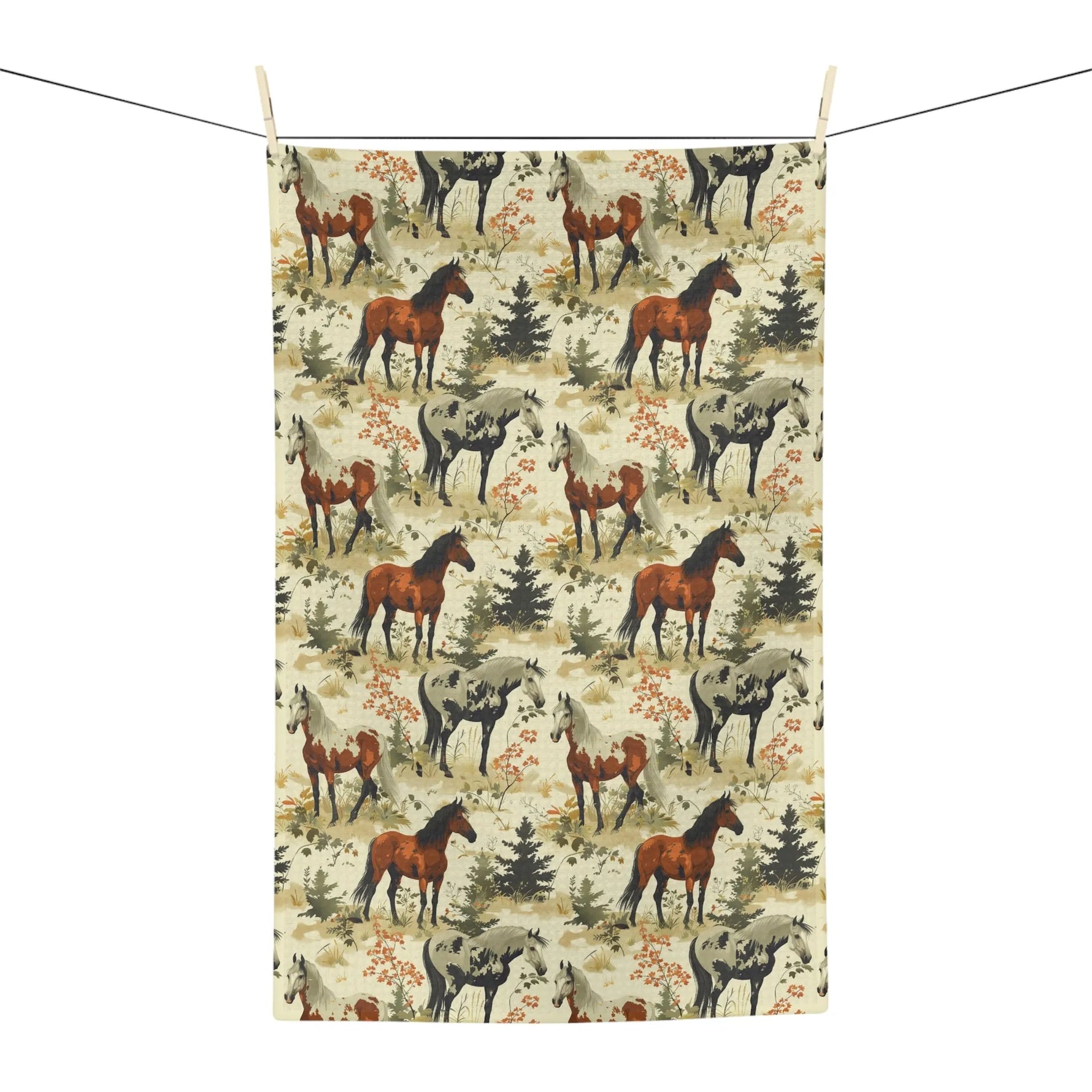 Pastoral Ponies Soft Tea Towel