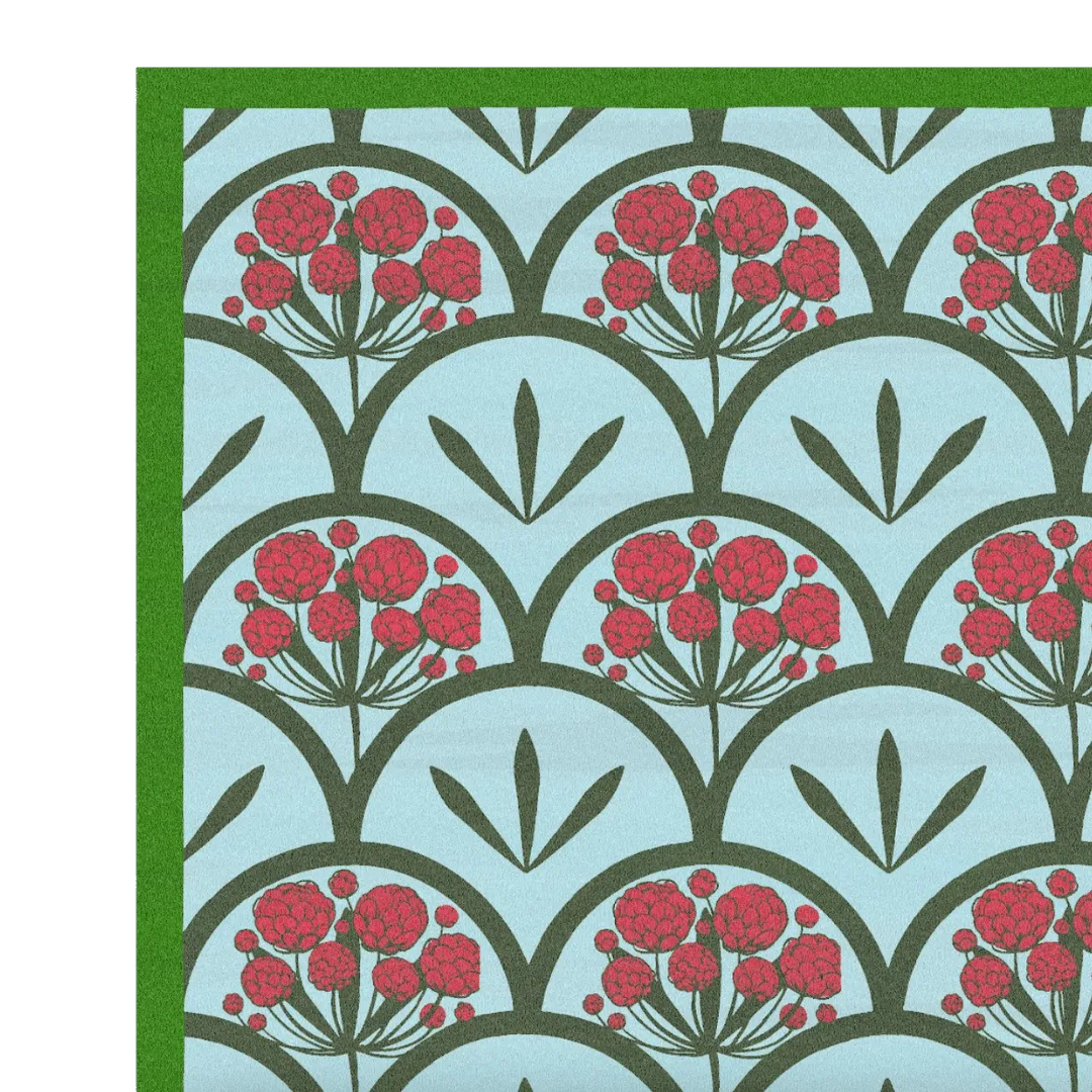 Feminine Art Deco Floral Hand Tufted Rug