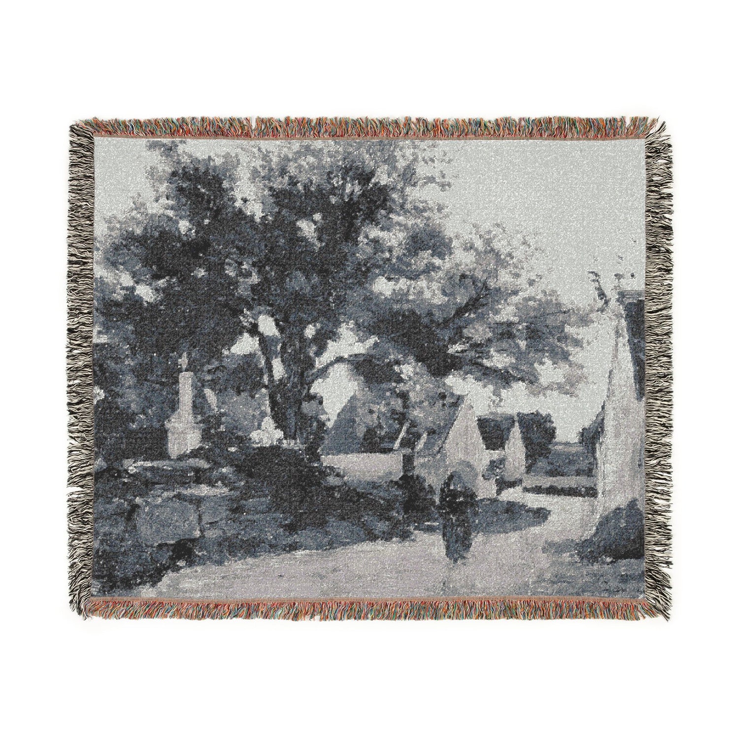 Village in Brittany - Charles François Daubigny Tapestry Blanket