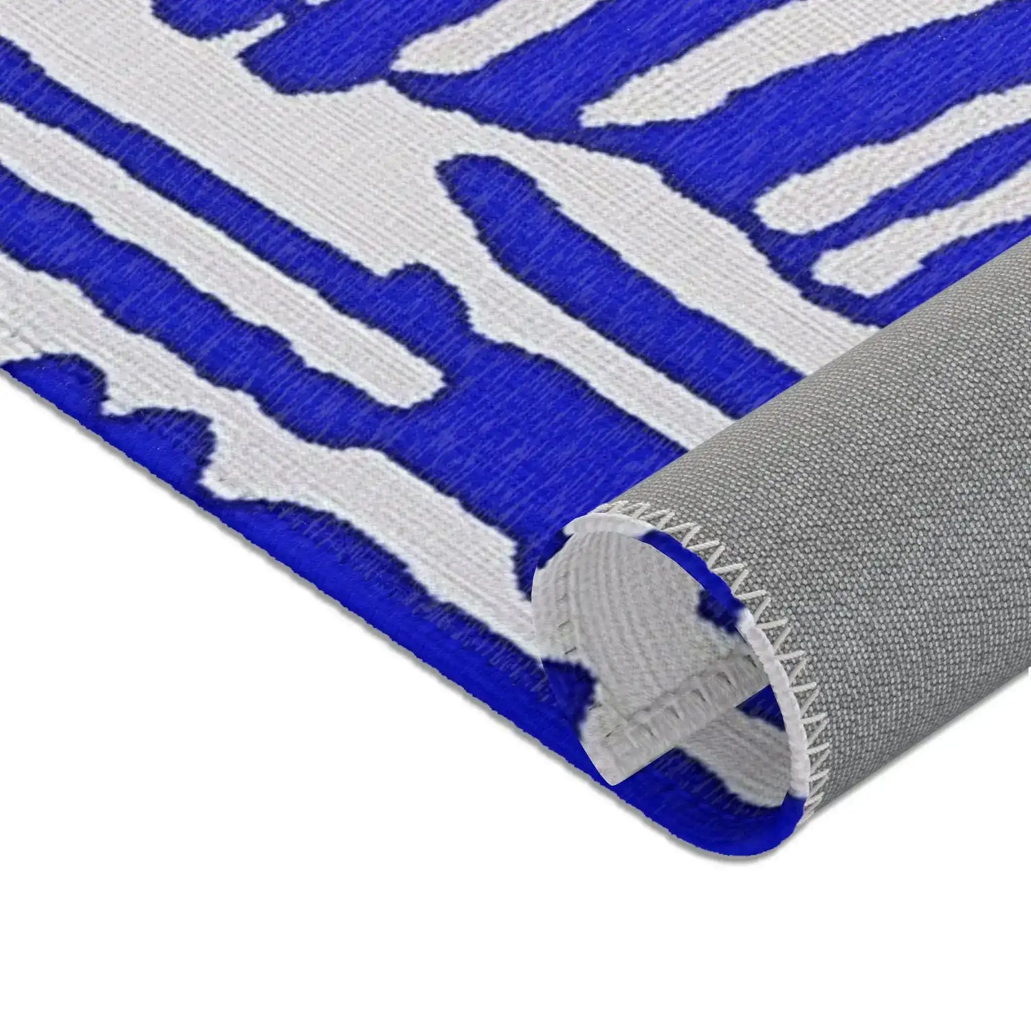 Electric Blue Abstract Accent Rug