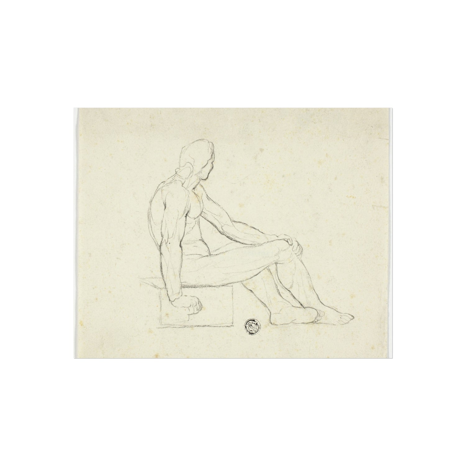 Seated Male Nude - Jacques Louis David Fine Art Poster