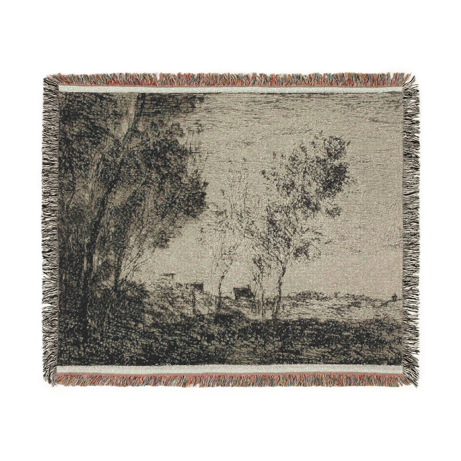 In the Dunes Souvenir of the Woods of the Hague - Jean Baptiste Camille Corot Tapestry Blanket