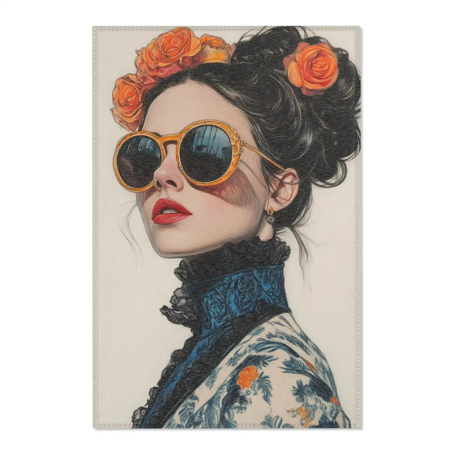 Midnight Rose Vintage Elegance Accent Rug