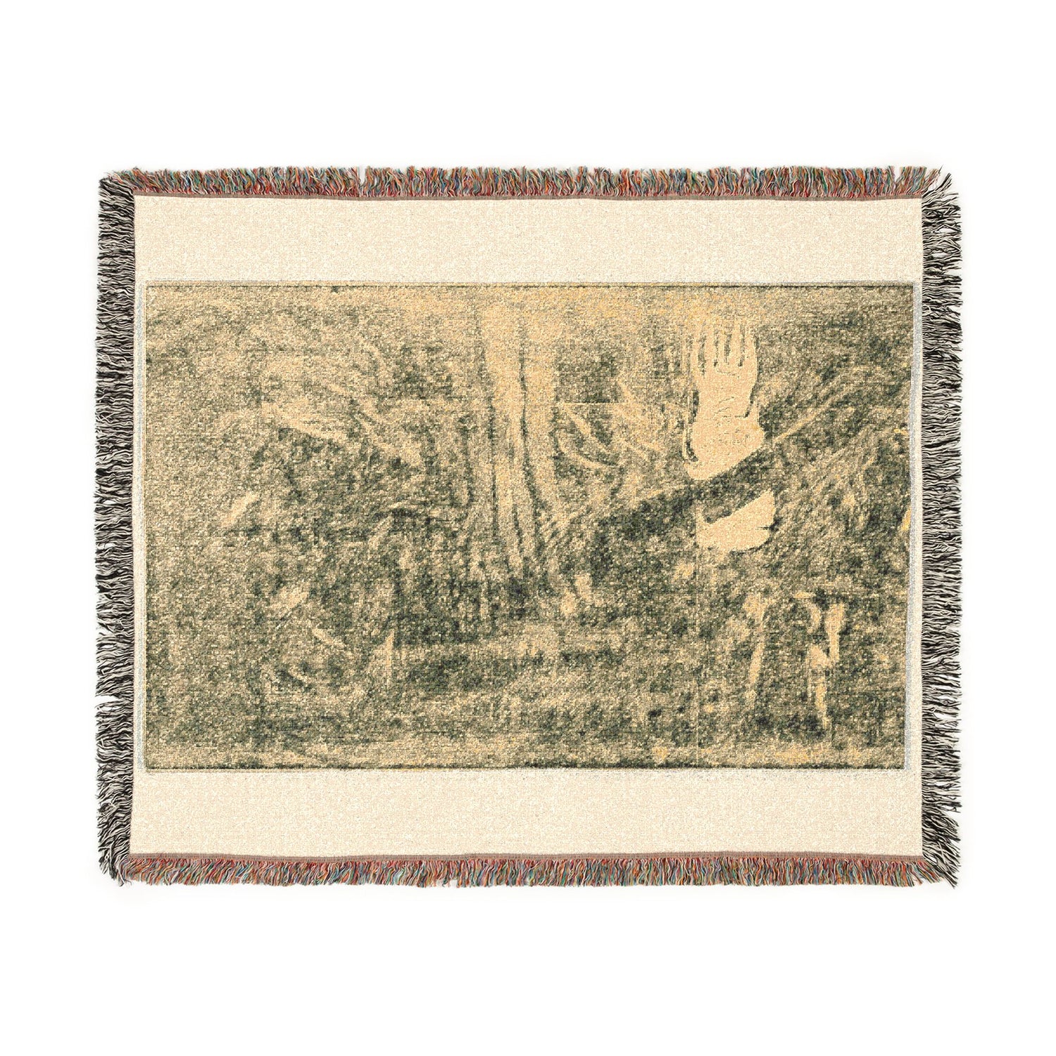Noa Noa: The Devil Speaks (Mahna No Varua Ino) (recto) Woven Throw Blanket