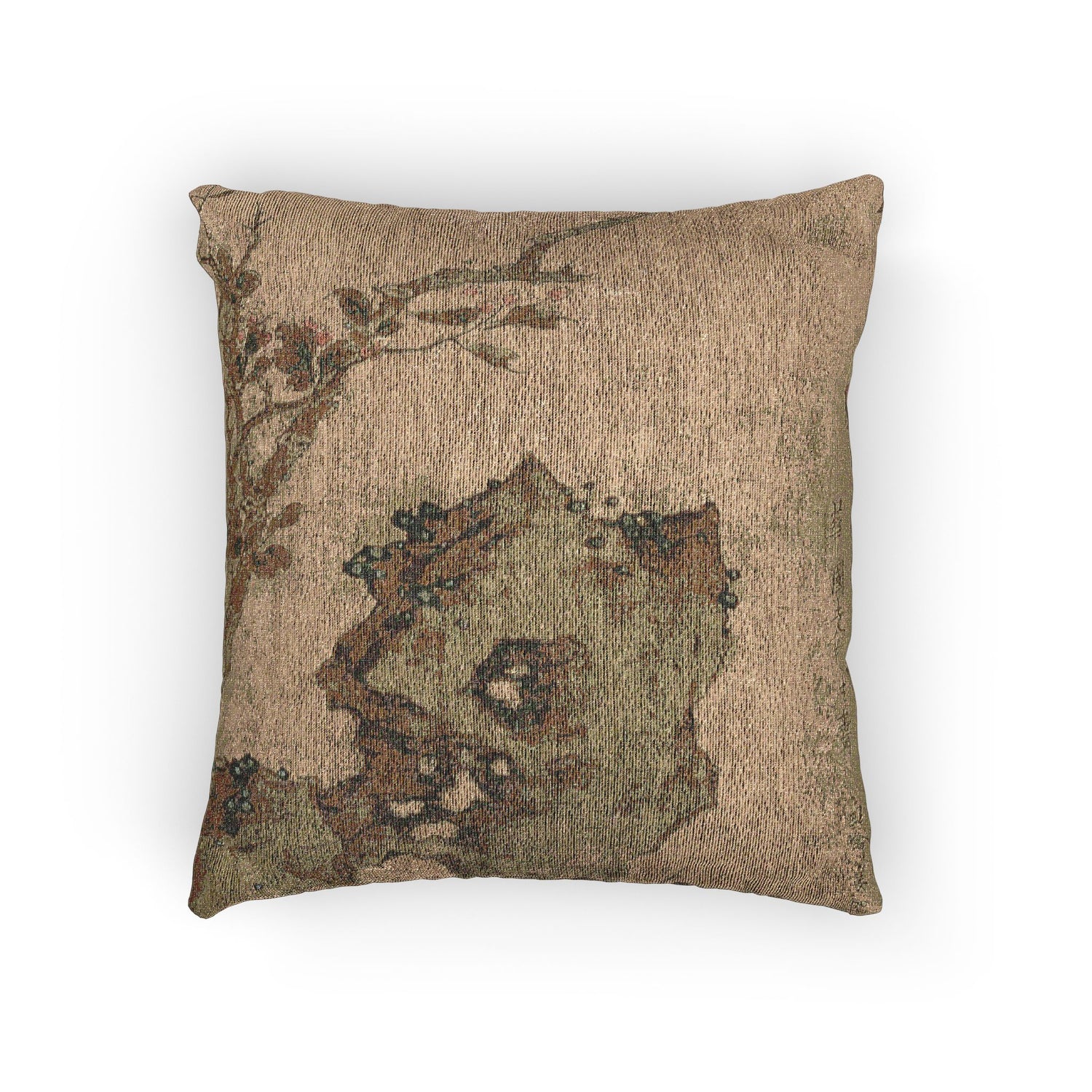 033_birds-on-a-tree-with-fruit-and-autumn-foliag | Woven Pillow - MAIA HOMES