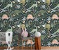 Dino Garden Oasis Wallpaper: Transform your child's room into a prehistoric paradise with this playful design, featuring adorable dinosaurs frolicking amidst lush greenery, creating a whimsical and imaginative oasis.