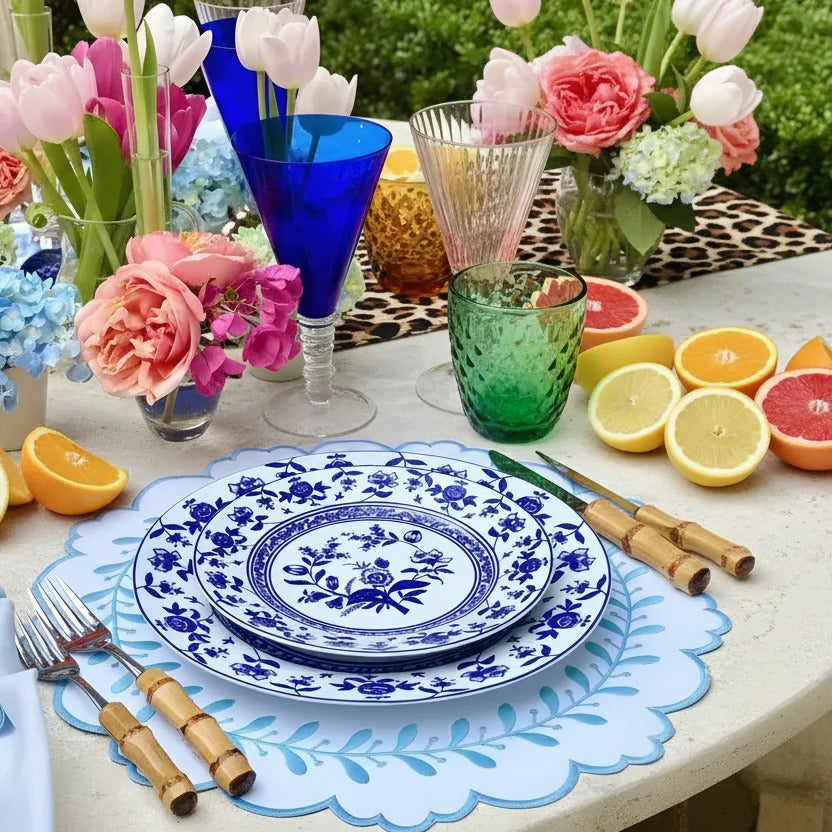 Cobalt Coast Placemats styled in a room setting