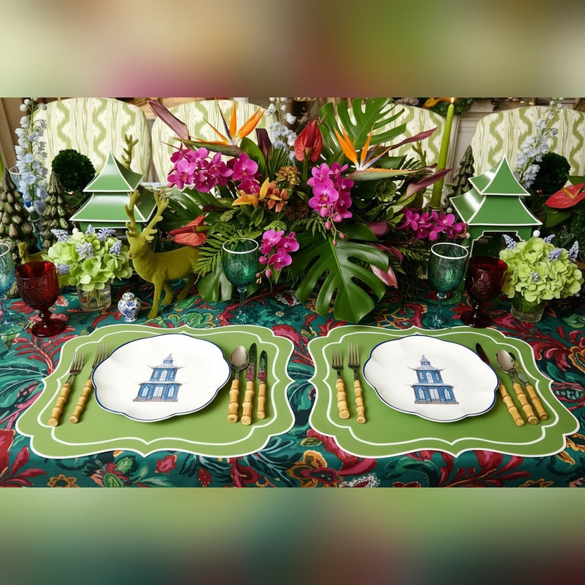 Lush Lime Delight Placemats styled in a room setting