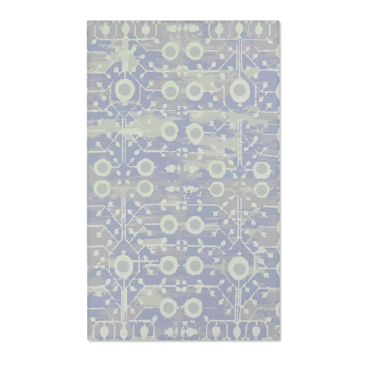Modern Lilac Geometric Botanical Accent Rug