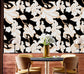 Gilded Petal Black and White Wallpaper
