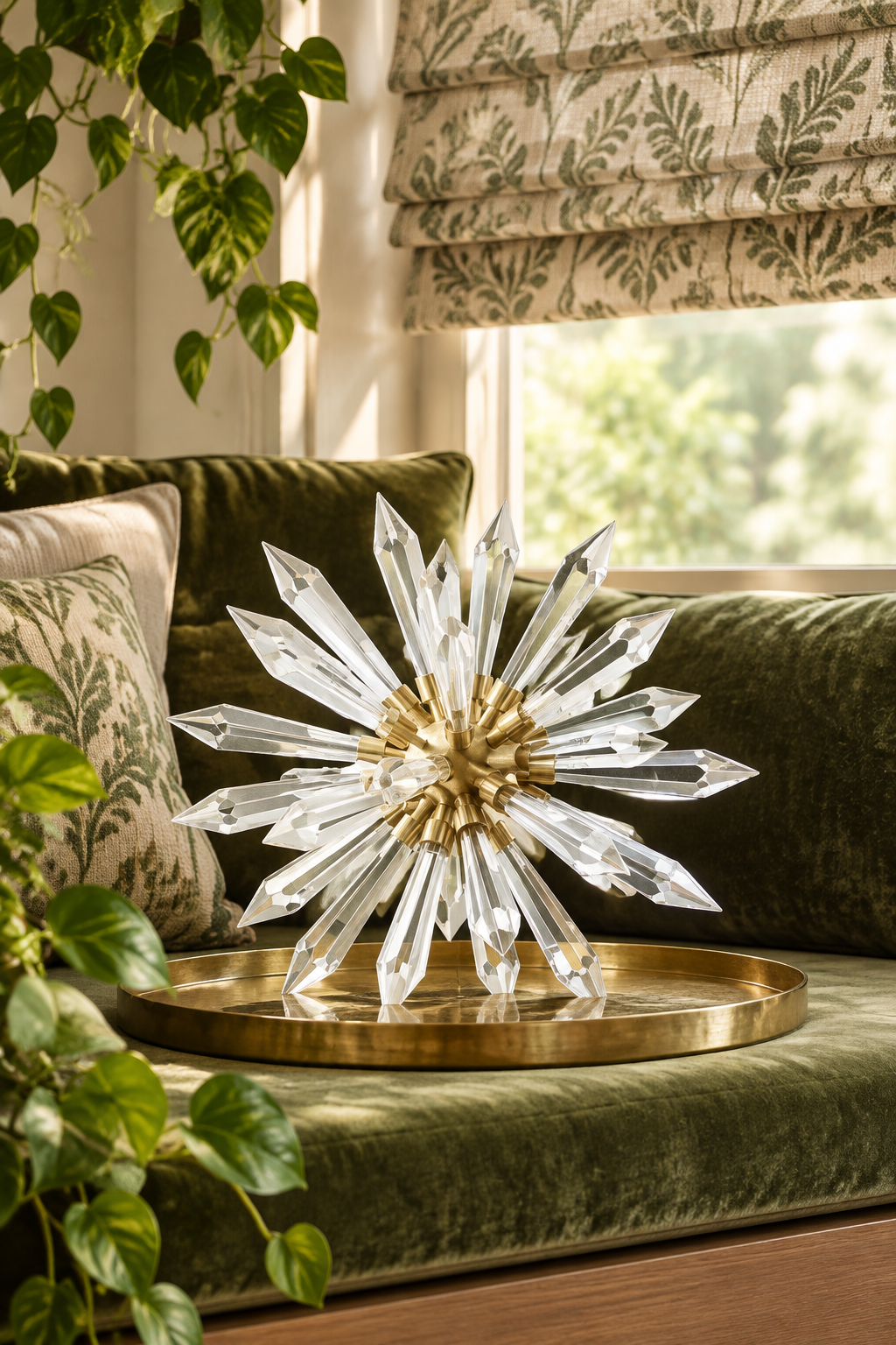 Creative Crystal Sea Urchin Sculpture