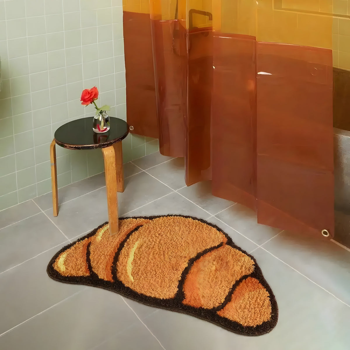 A Croissant Shaped Bathmat is a unique and playful home accessory designed to bring a touch of fun and creativity to your bathroom. Shaped like a croissant, the mat typically features a soft, plush texture, often made from high-quality materials like cotton, microfiber, or a blend of fabrics for maximum comfort and absorbency. The shape mimics the iconic crescent curve of a croissant, with some designs even incorporating realistic details like texture patterns to enhance its appeal.