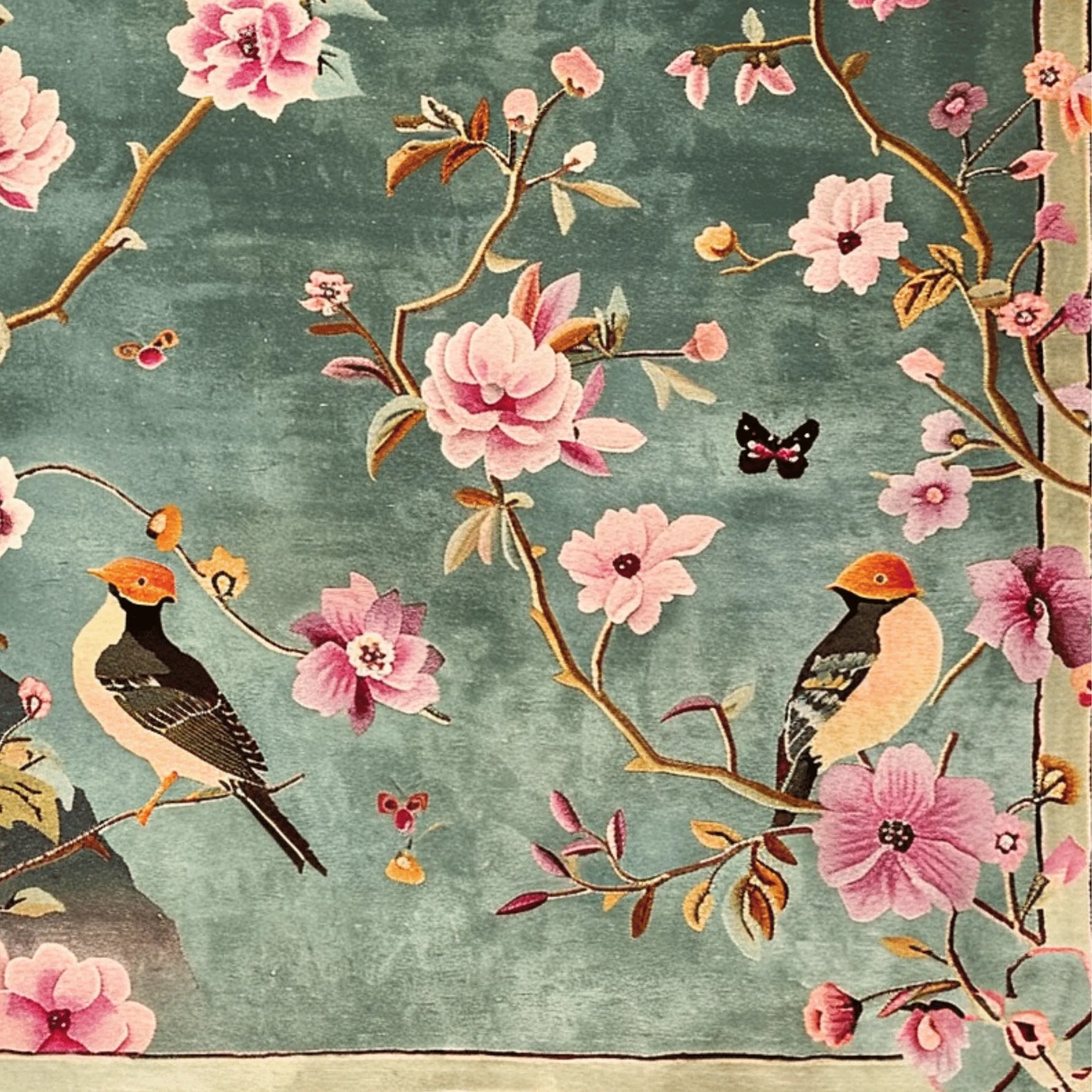 Regal Aviary Frame Hand Tufted Rug