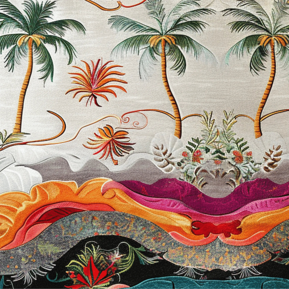 Island Escape Tapestry Hand Tufted Rug