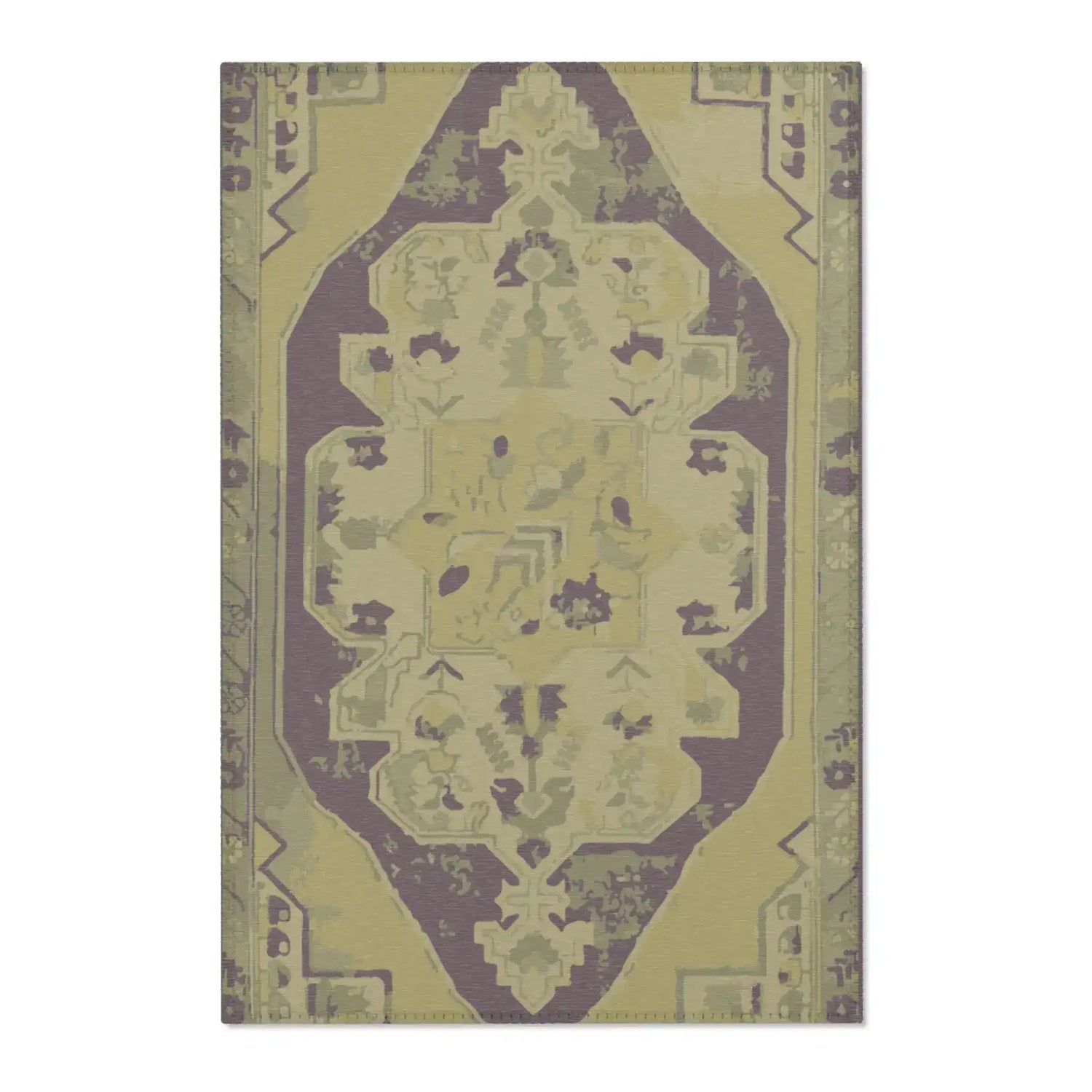 Bohemian Plum & Olive Medallion Accent Rug