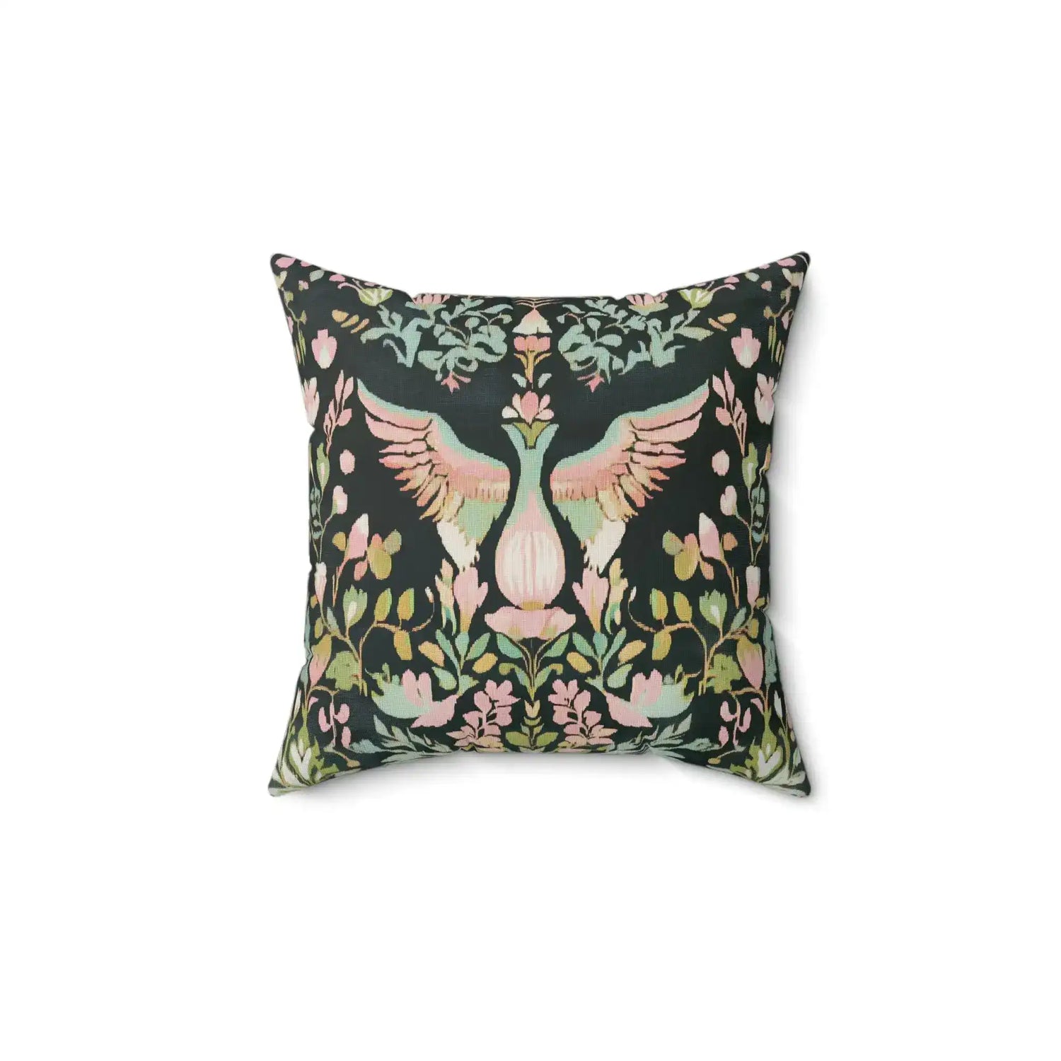 Folk Phoenix Garden Throw Pillow