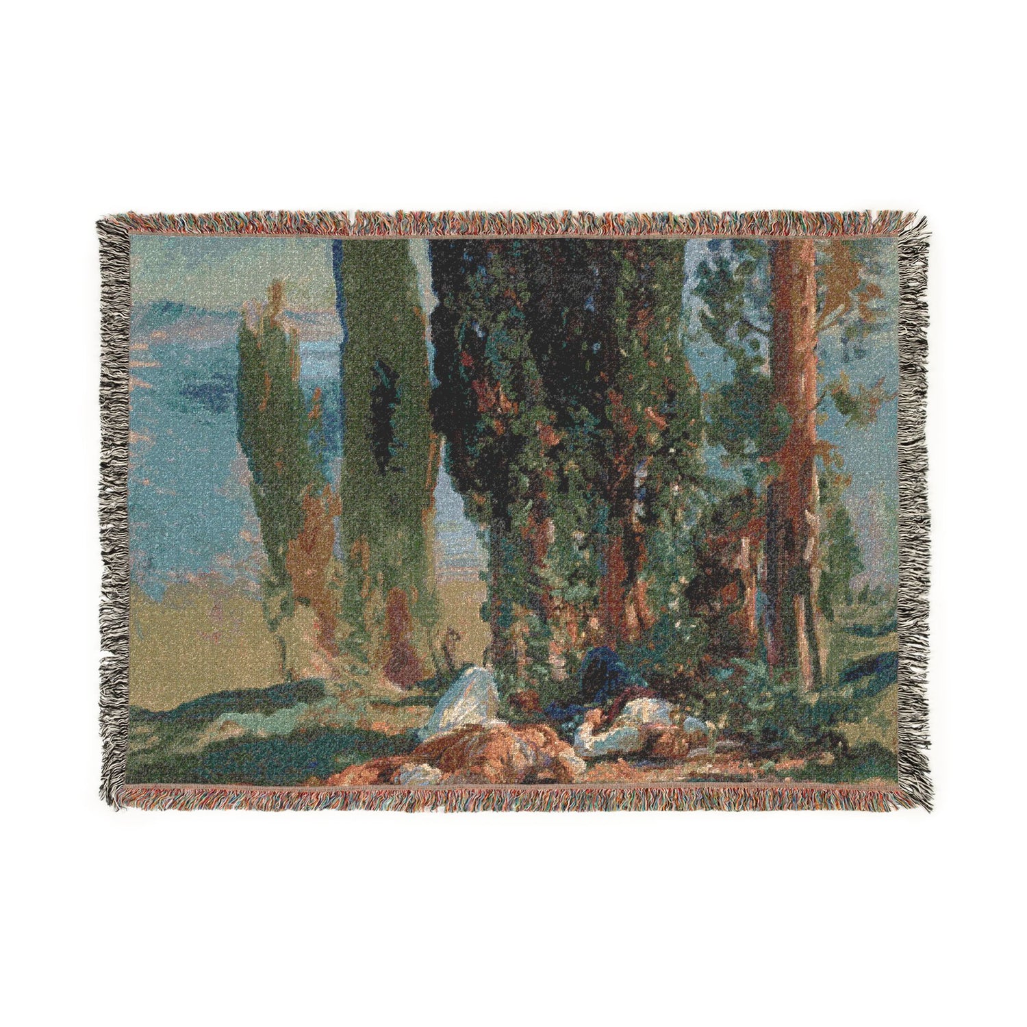 Under the Cypress Trees at Corfu - John Singer Sargent Tapestry Blanket