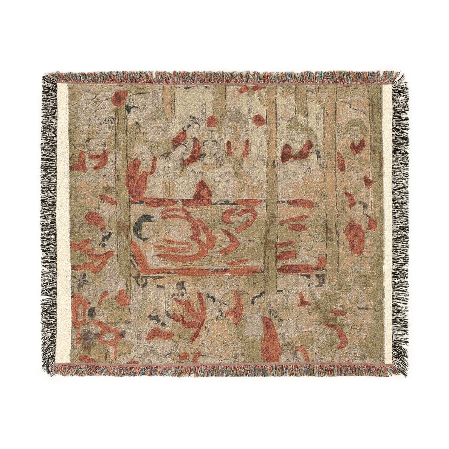 The Parinirvana of the Buddha Woven Throw Blanket