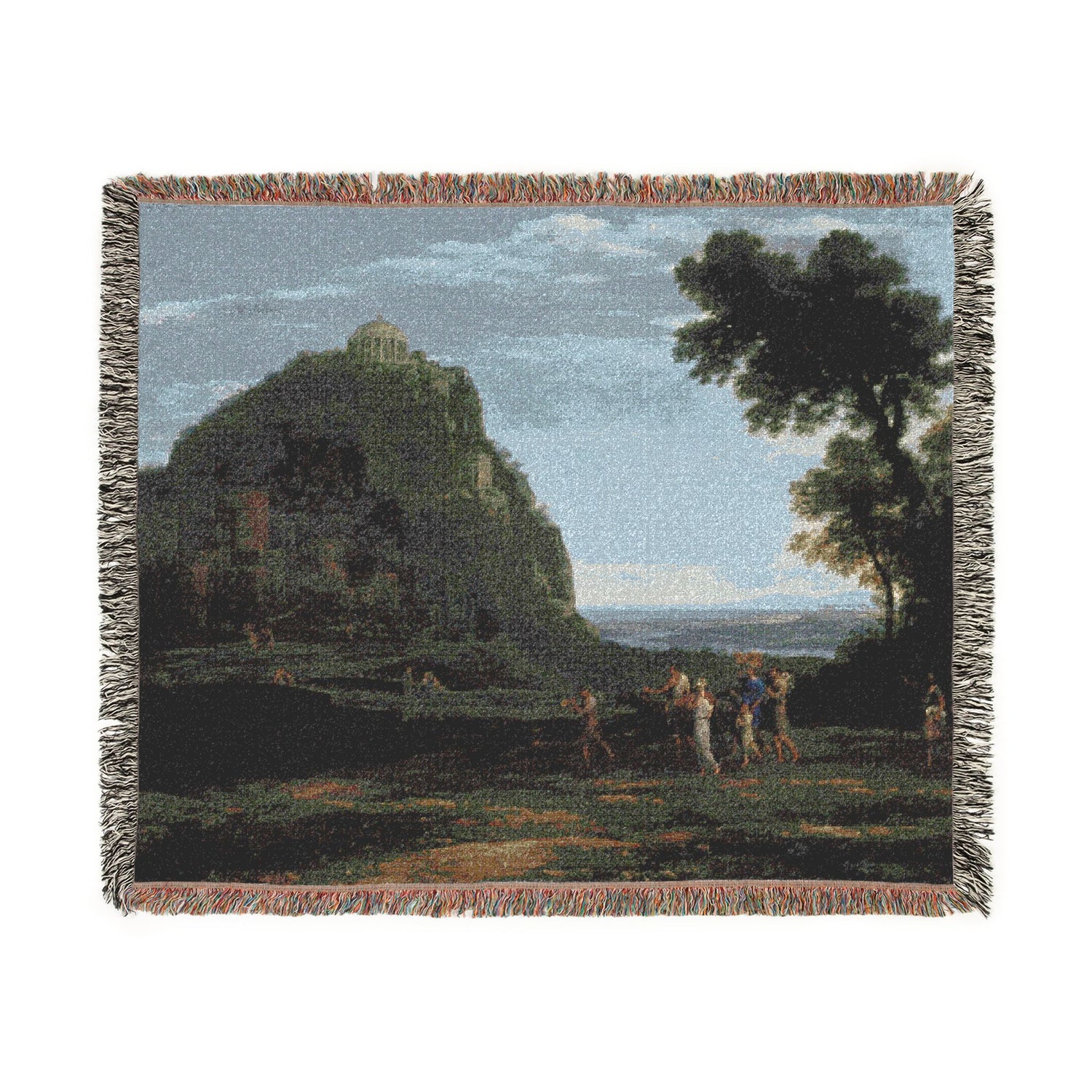 View of Delphi with a Procession - Claude Lorrain Tapestry Blanket
