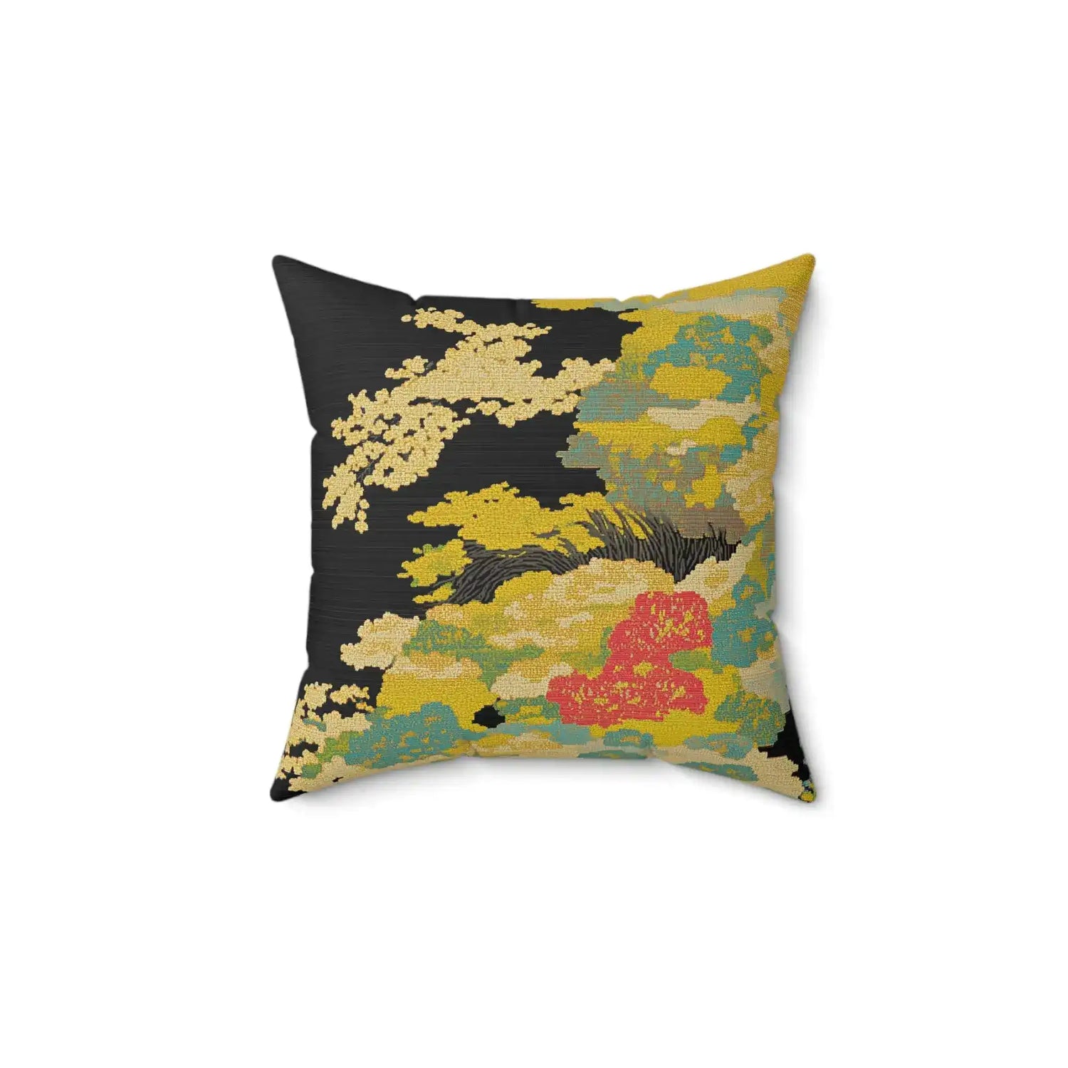 Golden Cloud Garden Throw Pillow
