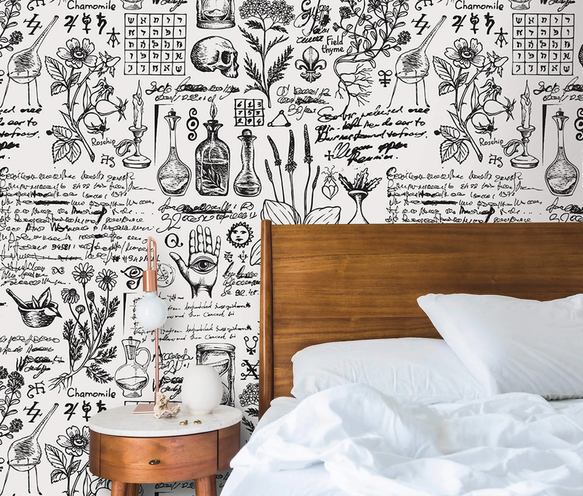 Vintage Herbal Alchemy Wallpaper