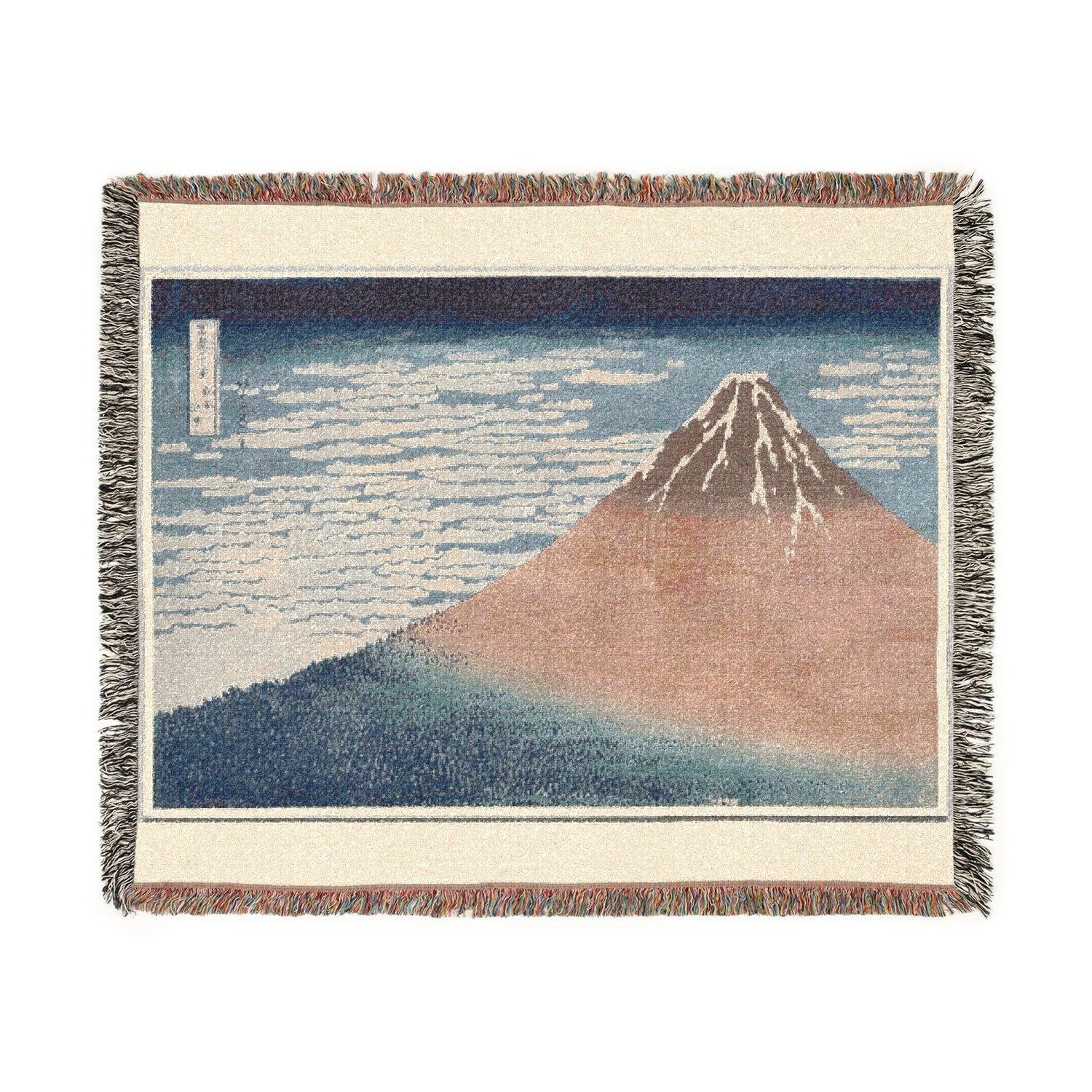 South Wind, Clear Sky, from Thirty-Six Views of Mount Fuji Woven Throw Blanket