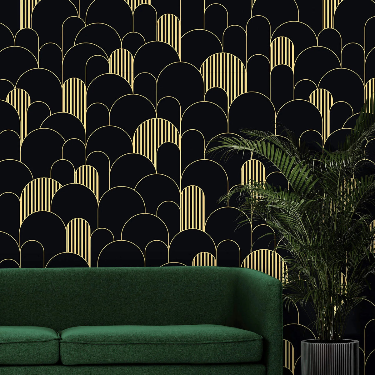 Boho Art Deco Geometric Wallpaper