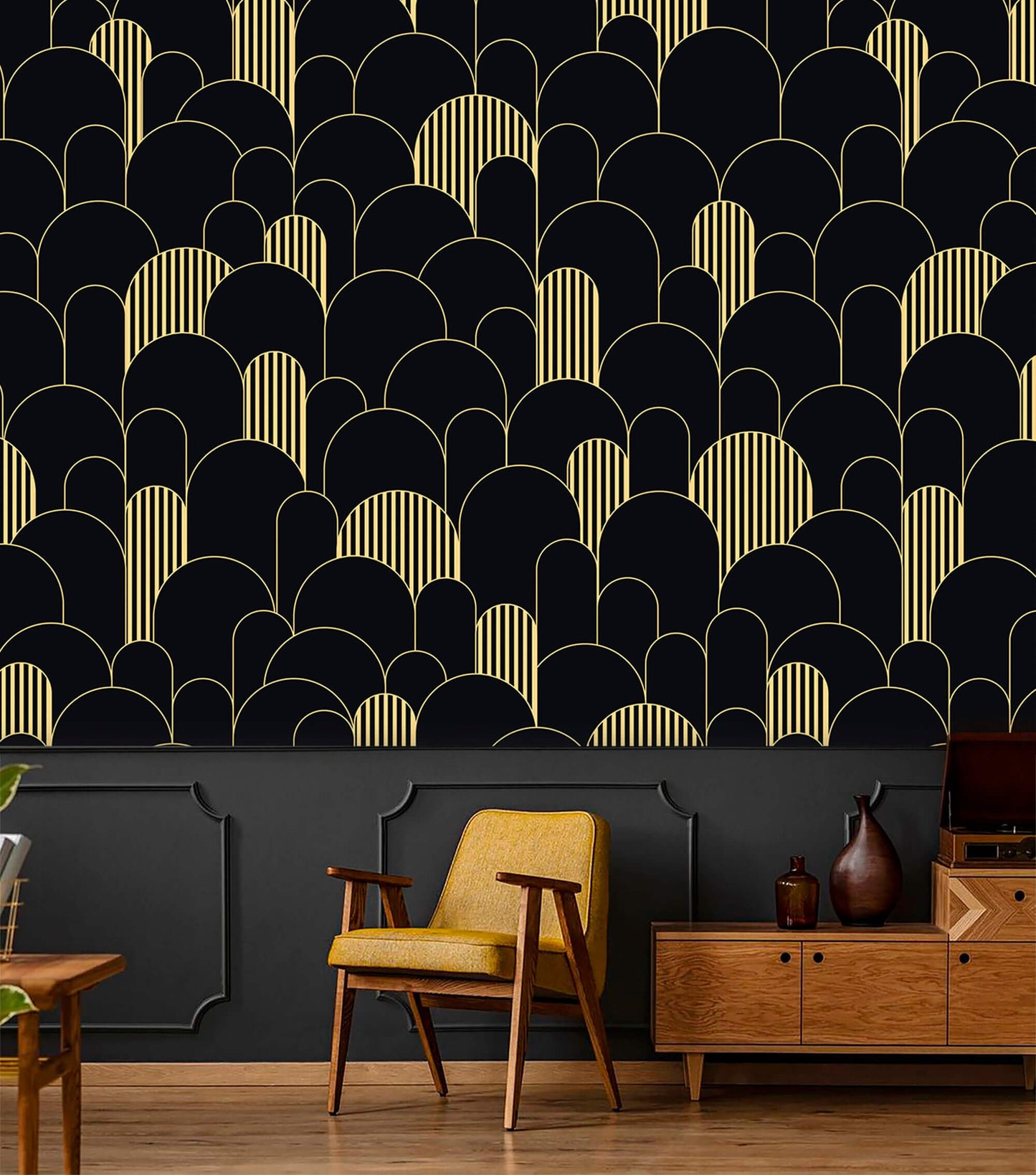 Boho Art Deco Geometric Wallpaper