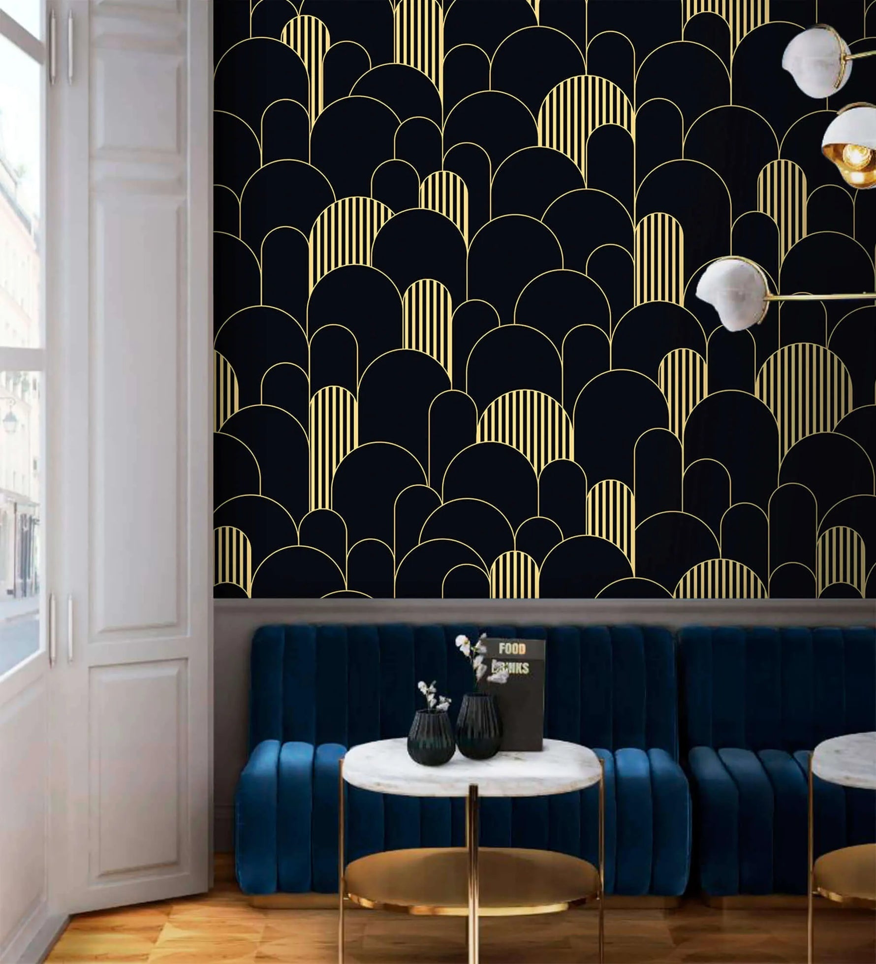 Boho Art Deco Geometric Wallpaper