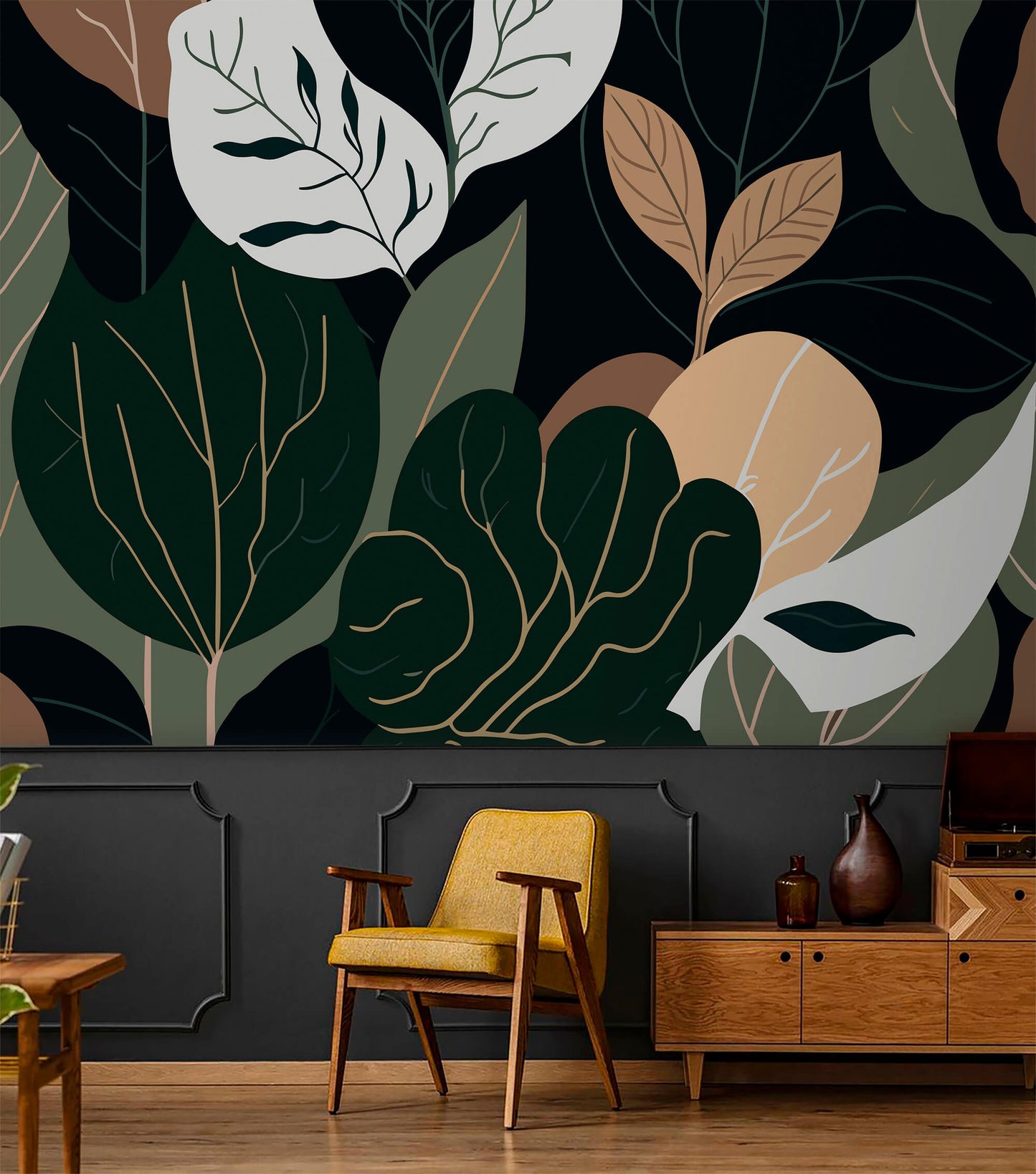 Vibrant Oversized Botanical Bliss Wallpaper: Make a bold statement with this captivating design, featuring oversized botanical motifs in vibrant hues, perfect for infusing your space with a burst of color and energy