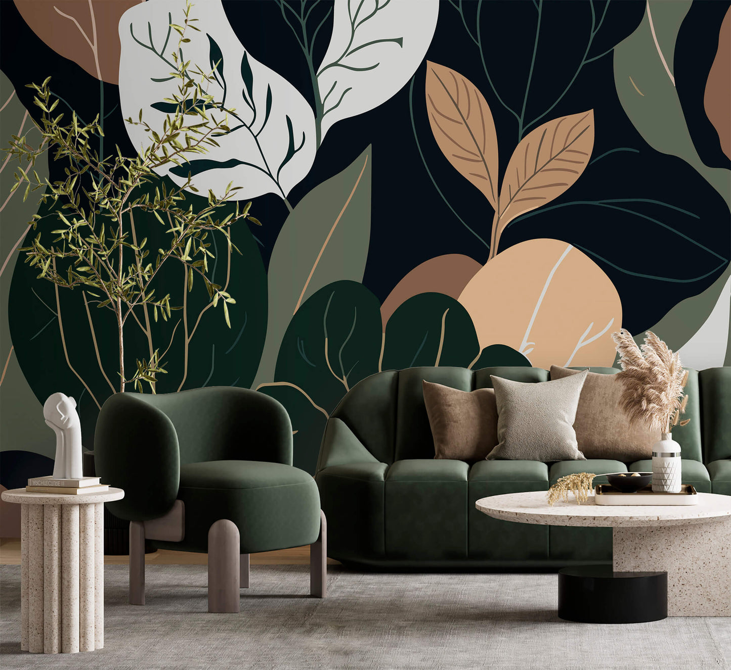 Vibrant Oversized Botanical Bliss Wallpaper: Make a bold statement with this captivating design, featuring oversized botanical motifs in vibrant hues, perfect for infusing your space with a burst of color and energy