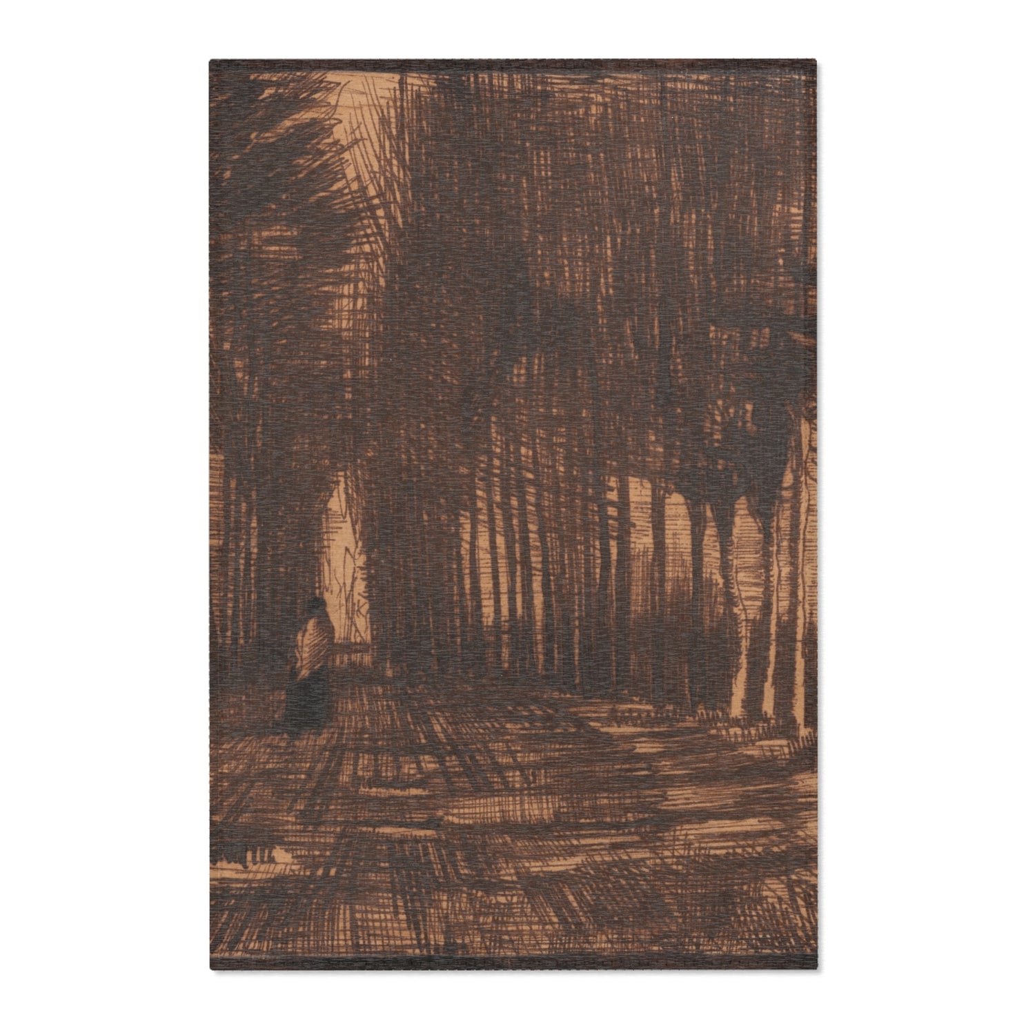 Avenue of Pollard Birches and Poplars - Vincent van Gogh Area Rug