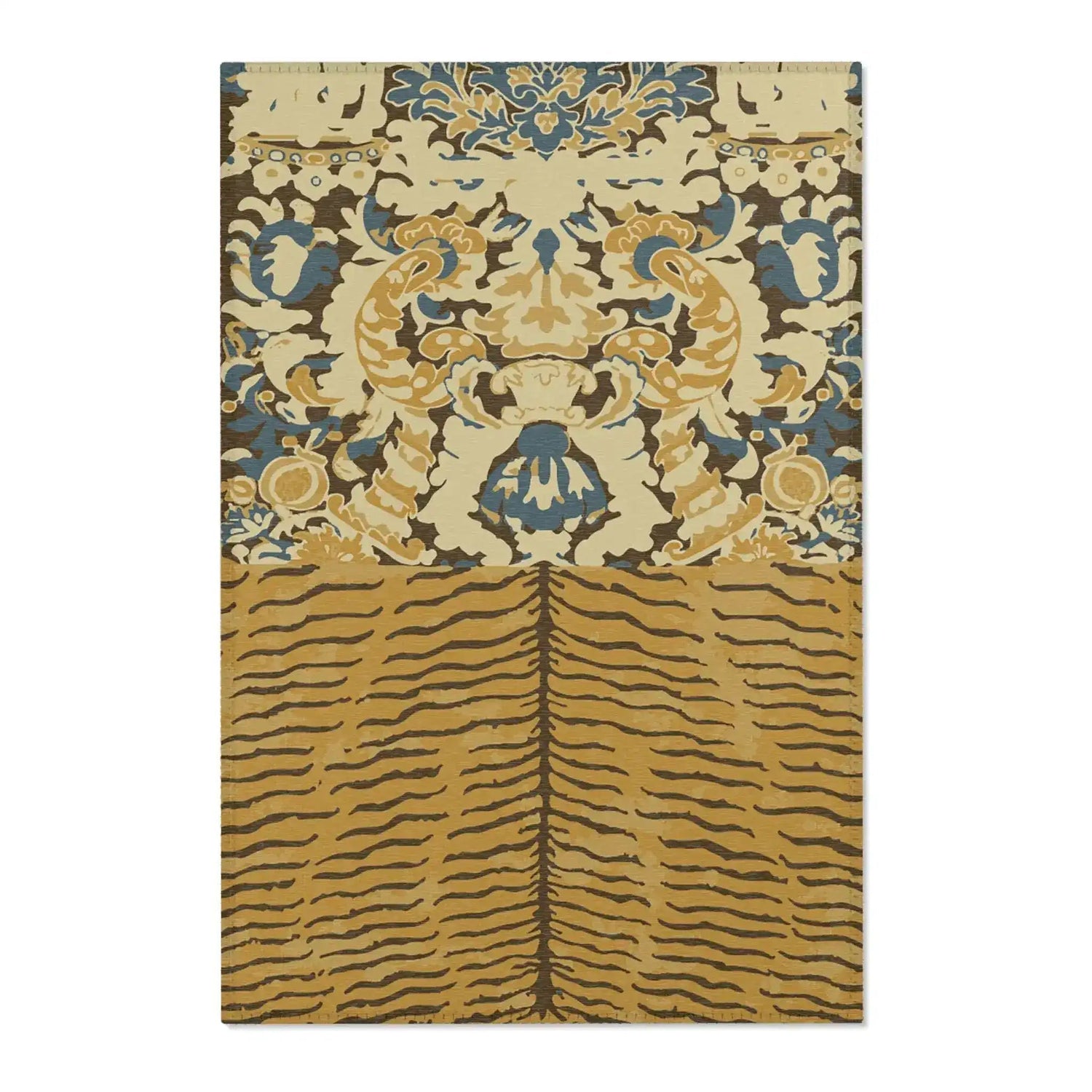 Golden Baroque Tiger Stripe Accent Rug