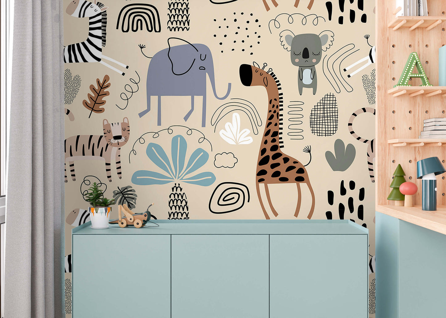 Adorable Safari Friends Wallpaper