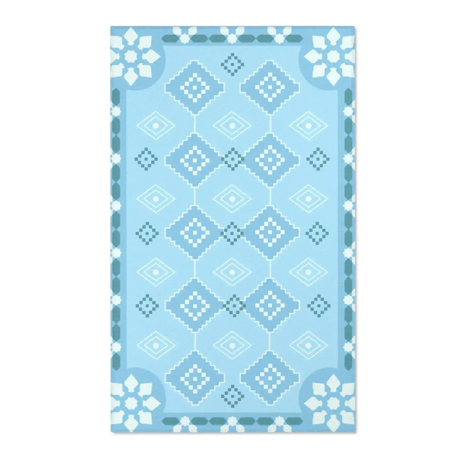 Chill Geometric Ice Blue Accent Rug