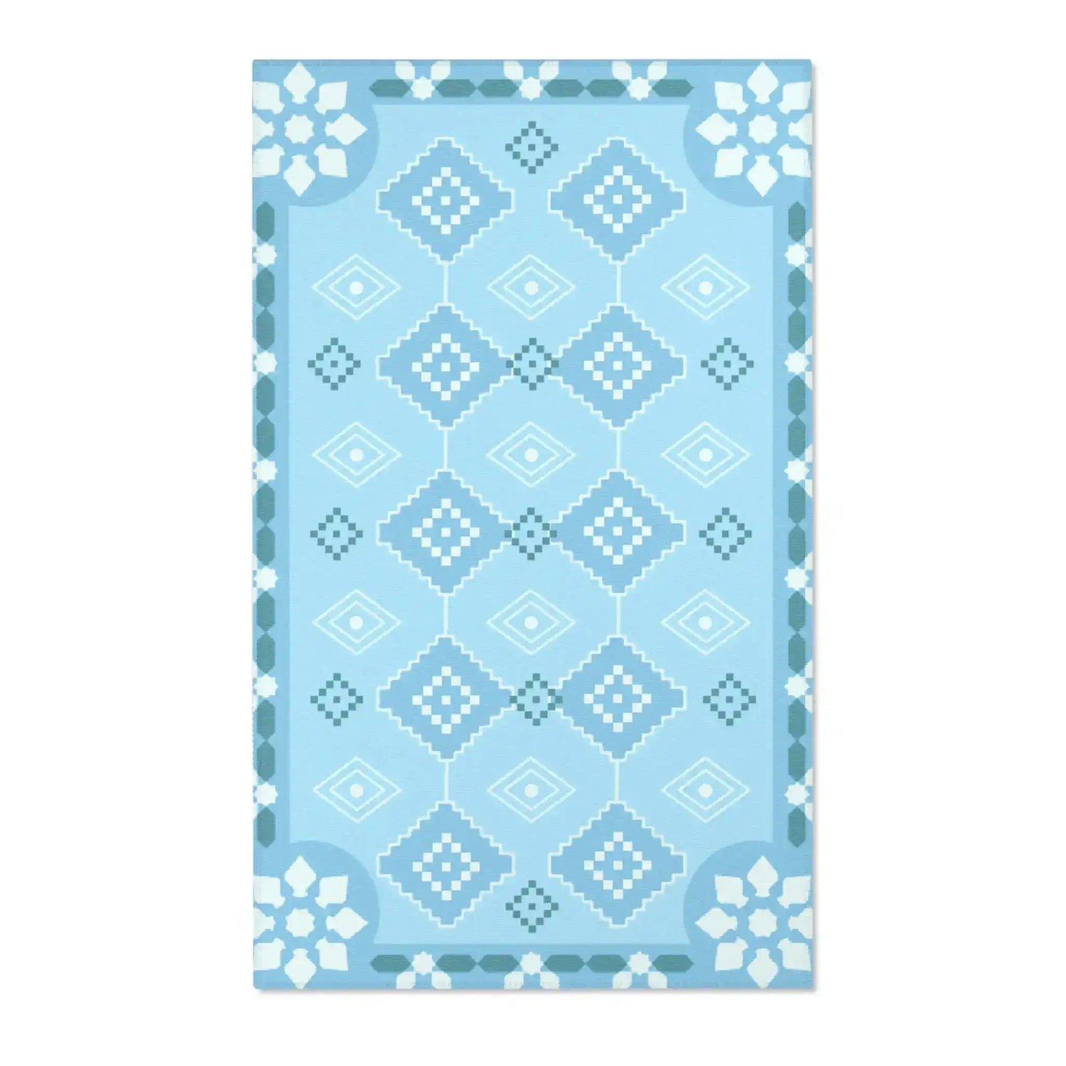 Chill Geometric Ice Blue Accent Rug