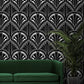 Monochrome Deco Floral Wallpaper