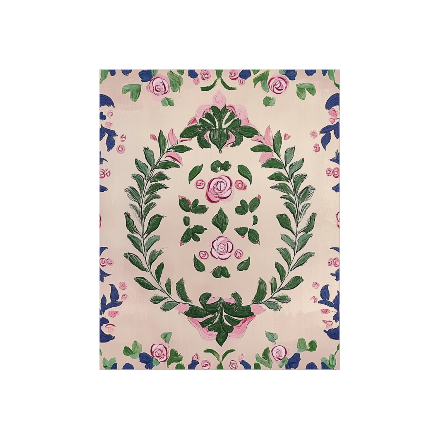 Hand-Painted Rose Garden Fine Art Poster