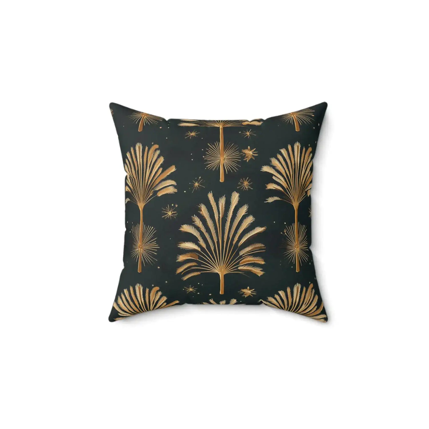 Luxe Golden Palm Fronds Throw Pillow