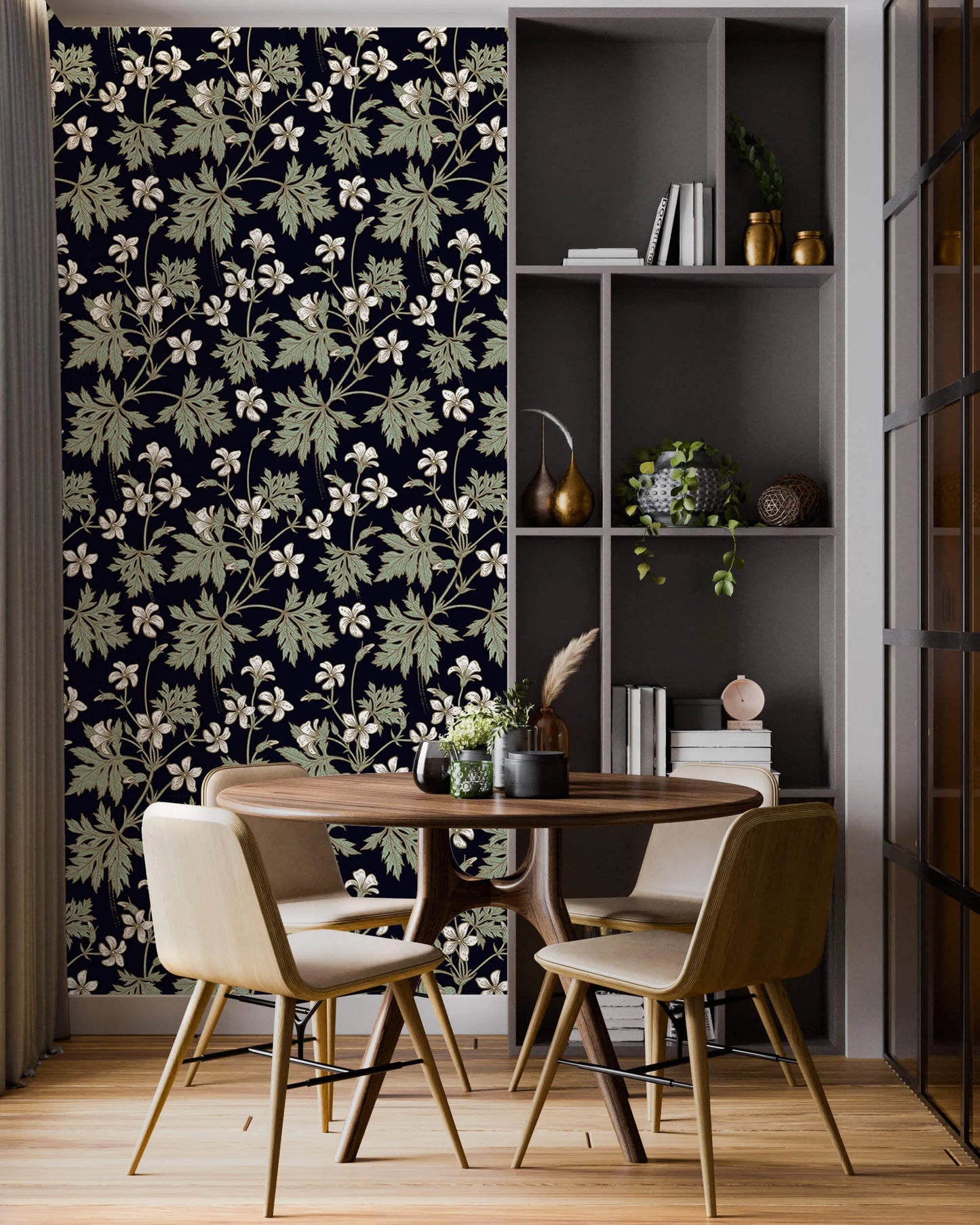 Vintage Floral Noir Wallpaper