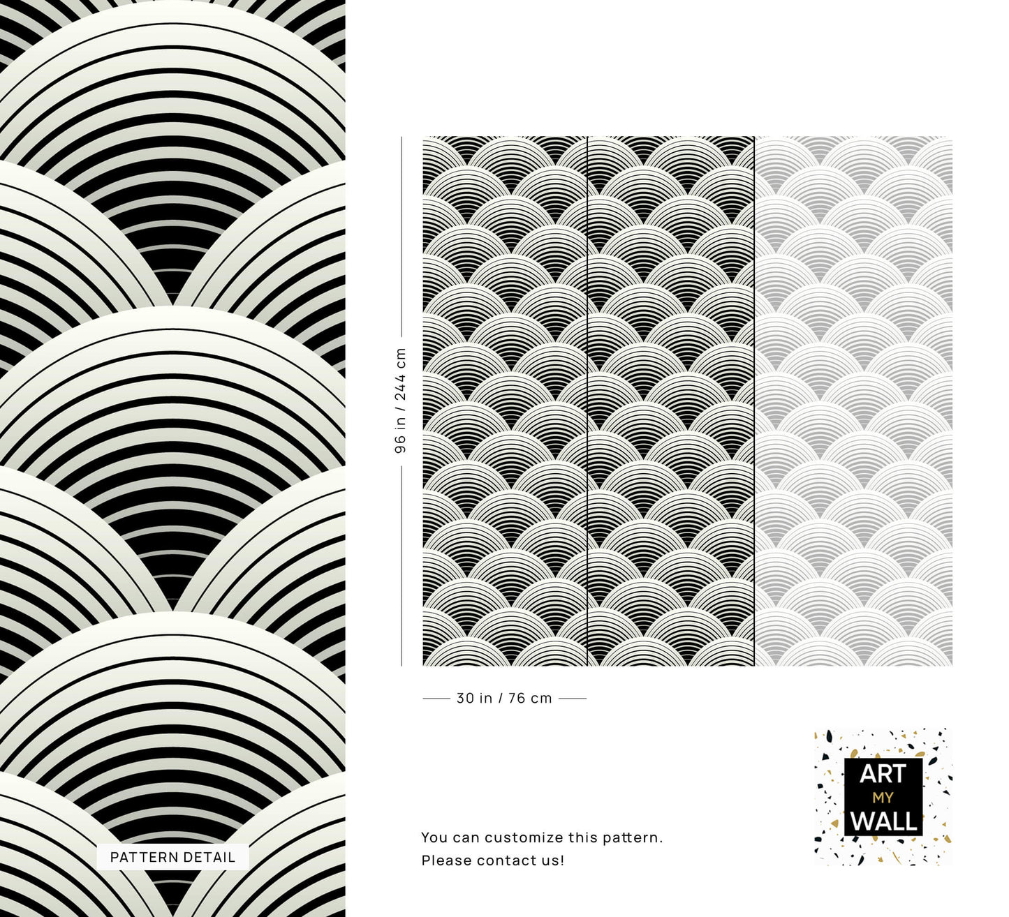 Fish Scale Art Deco Wallpaper