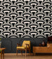 Monochrome Deco Fan Wallpaper